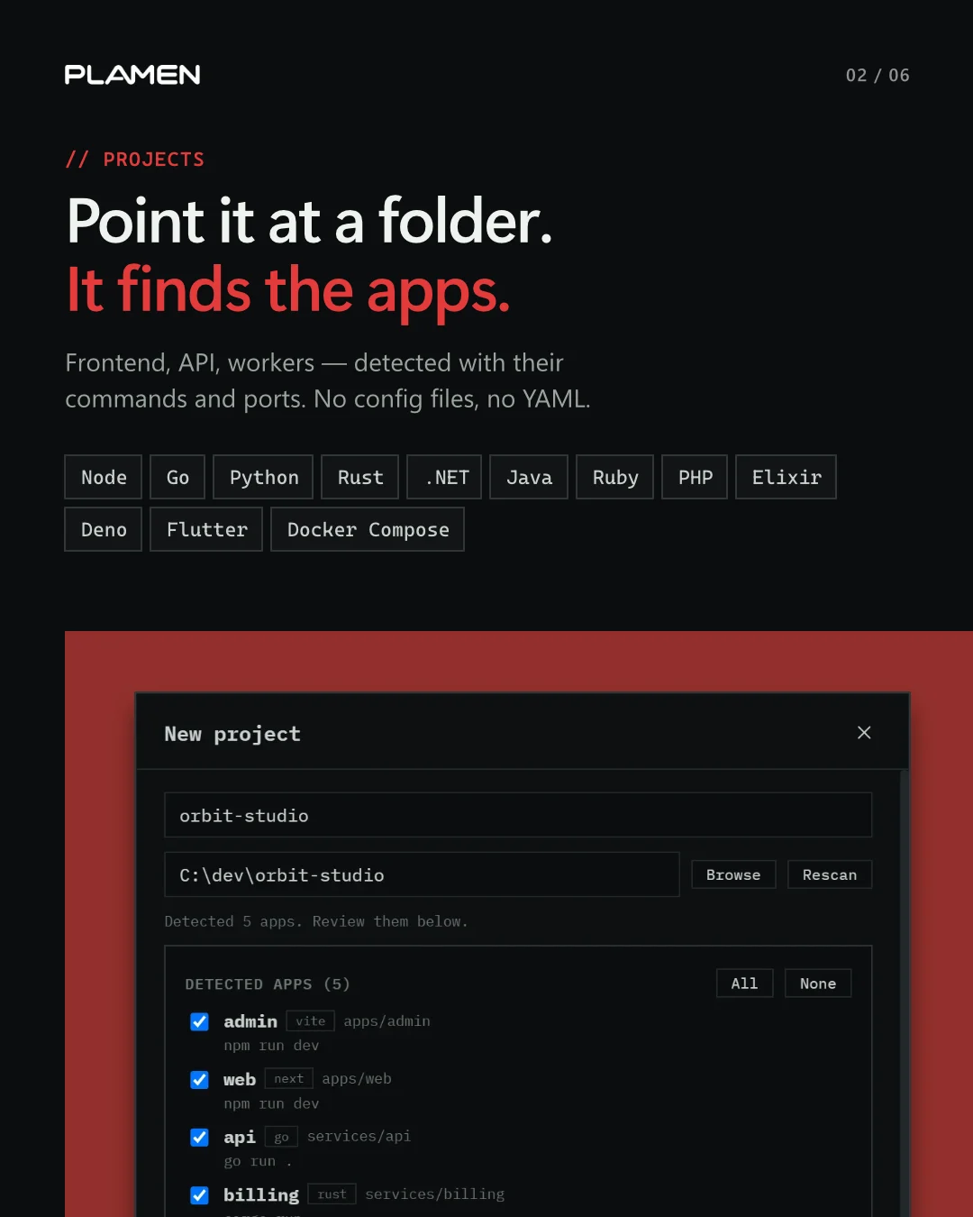 Dockmaster social post: Point it at a folder, it finds the apps