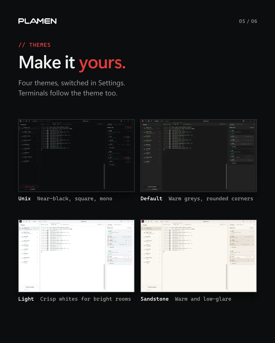 Dockmaster social post: Make it yours, with four themes