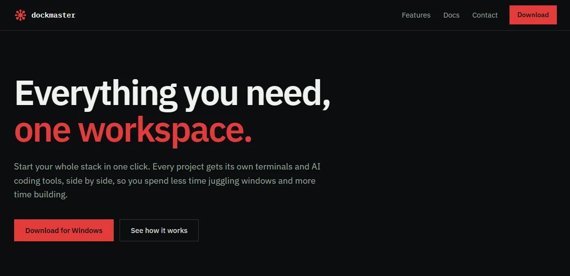 The Dockmaster website: Everything you need, one workspace