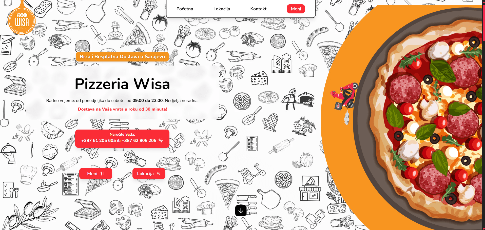 Pizzeria Wok website